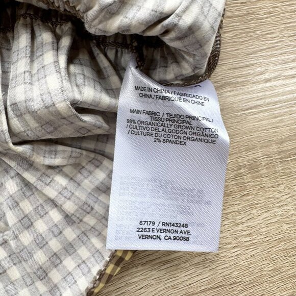 NWT Reformation Lauryn Checkered Quarter Sleeve Bow Top Brown 8 - Picture 13 of 17